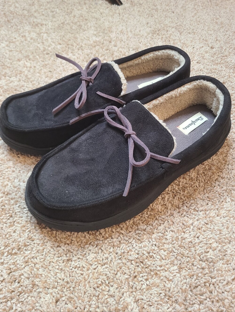 Dearfoams Men's Moccasin Slippers House Shoes Size 9 - 10